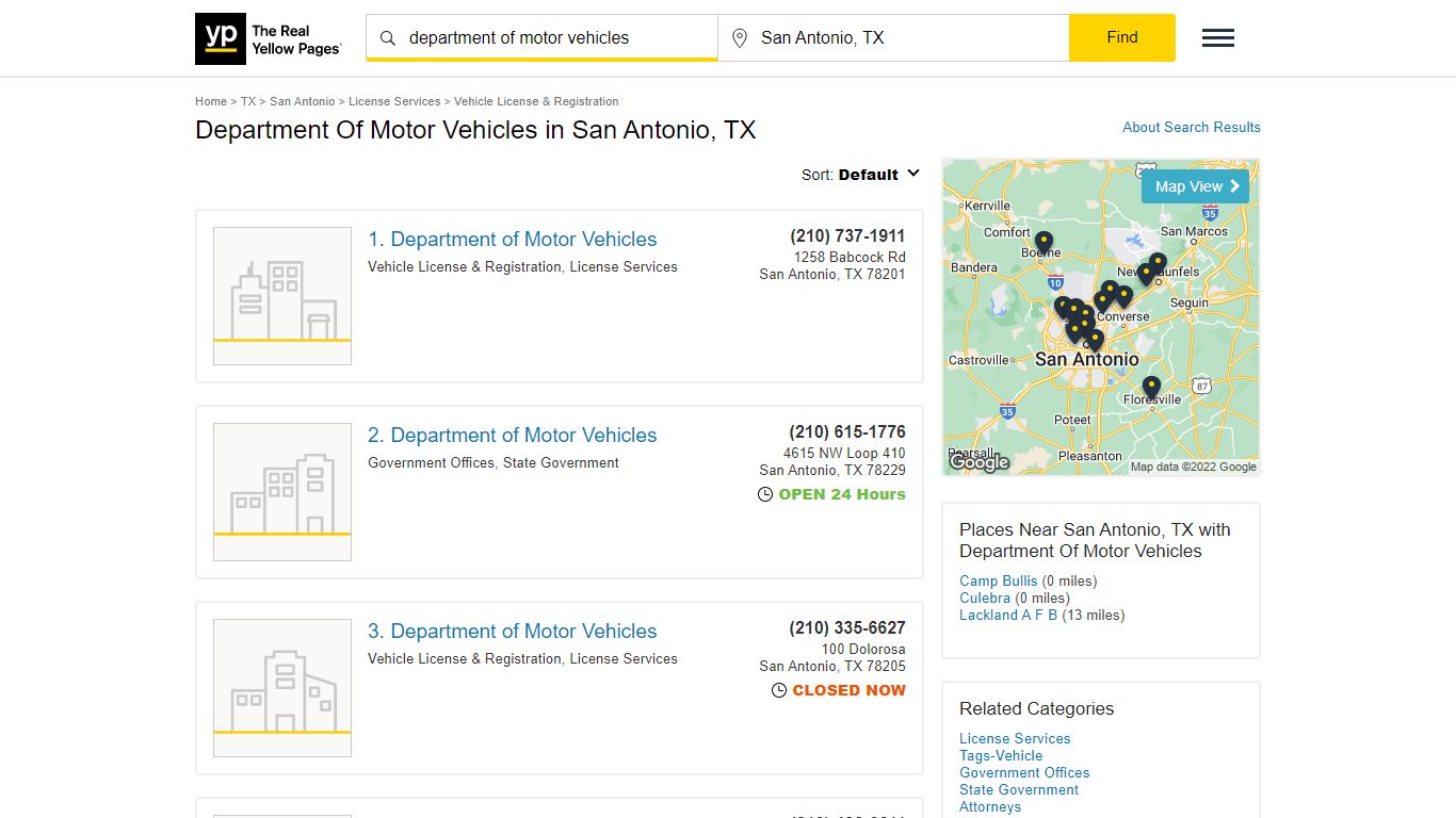 Department Of Motor Vehicles in San Antonio, TX - Yellow Pages