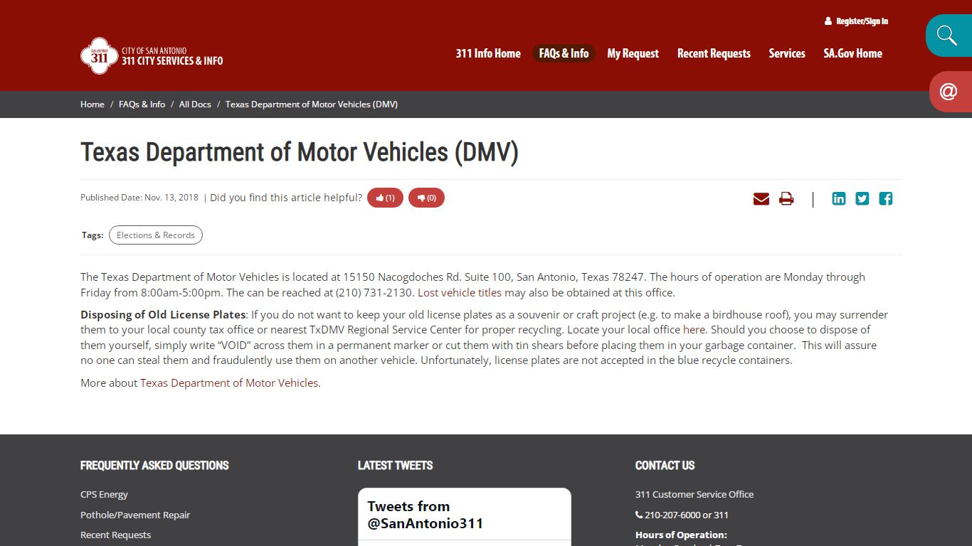 Texas Department of Motor Vehicles (DMV) | City of San Antonio